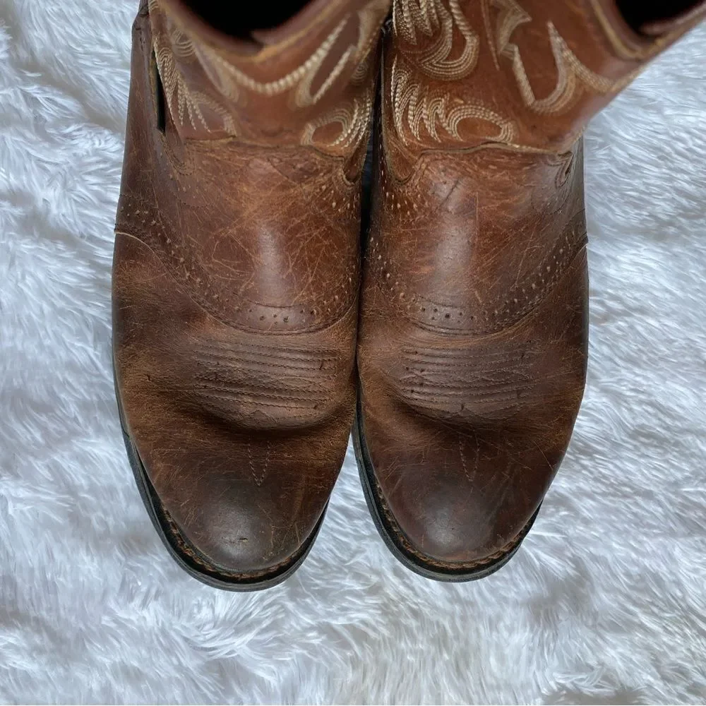 Ariat Workhog Pull on Boots Leather Slip Resistant Brown Mens‎ Size 12 D